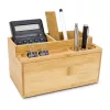 Organizator birou Rominox Butler, bambus, 3 compartimente, tava detasabila, design compact