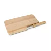 Tocator mic dejun Rominox Cena, lemn, cutit integrat zimtat, pentru snackuri, 23 x 14,5 cm