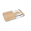 Tocator mic dejun Rominox Cena, lemn, cutit integrat zimtat, pentru snackuri, 23 x 14,5 cm