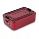 Lunchbox Rominox Quadra Red, 900 ml, aluminiu rosu, separator ajustabil, inchidere etansa