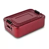 Lunchbox Rominox Quadra Red, 900 ml, aluminiu rosu, separator ajustabil, inchidere etansa