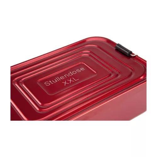 Lunchbox Rominox Quadra Red, 900 ml, aluminiu rosu, separator ajustabil, inchidere etansa