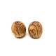 Set 2 solnite pentru sare si piper din lemn de maslin, forma ou, inaltime 5.5 cm