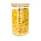 Borcan depozitare Rominox Cubo, 1,3 L, sticla borosilicata, capac bambus, etansare