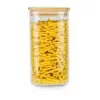 Borcan depozitare Rominox Cubo, 1,3 L, sticla borosilicata, capac bambus, etansare