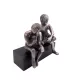 Figurină decorativa Divine Dekor, aluminiu și lemn, înălțime 18 cm, stil modern