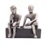 Figurină decorativa Divine Dekor, aluminiu și lemn, înălțime 18 cm, stil modern