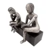 Figurină decorativa Divine Dekor, aluminiu și lemn, înălțime 18 cm, stil modern
