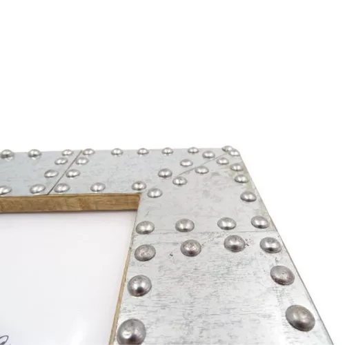 Ramă foto Giftdeco, pentru fotografie 15 x 10cm, lemn de mango și metal, stil industrial, glamour