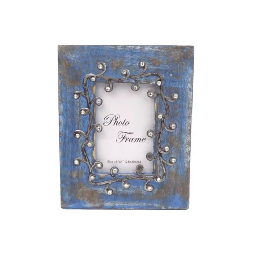 Ramă foto Giftdeco, pentru fotografie 15 x 10cm, lemn de mango și metal