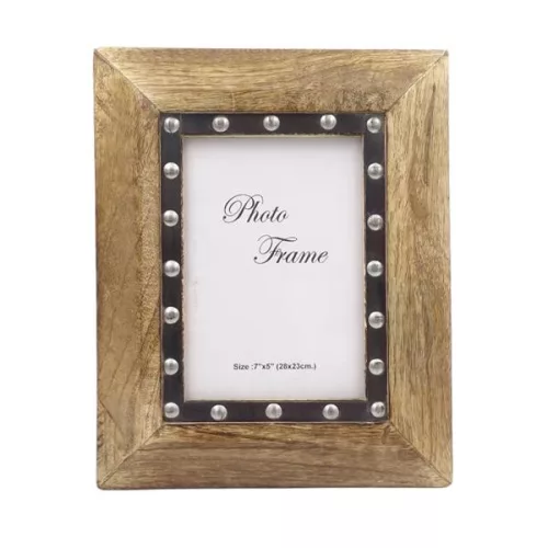 Ramă foto Giftdeco, pentru fotografie 18 x 13cm, lemn de mango și metal