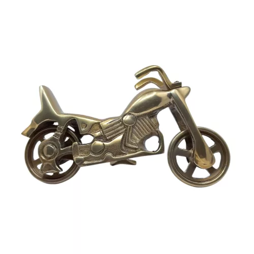 Machetă motocicletă cruiser Giftdeco N-2784, aluminiu, finisaj alamă antică, 23 x 14 cm
