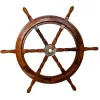Timonă decorativă Giftdeco SW2/30, lemn și alamă, 75 cm
