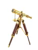 Obiect decorativ Giftdeco T05, alamă, sticlă și lemn, înălțime 40 cm, diametru 2,5 cm, stil nautic, clasic