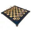 Set sah Manopoulos S34, alamă, metal și lemn, înălțime 6,5 cm