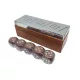Joc cu zaruri Giftdeco G1117, metal și lemn, 12,5 x 4,5 x 4,5 cm, stil minimalist