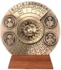 Calendar perpetuu Hemisferium H27, alamă și lemn, diametru 9 cm, stil renaștere