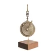Ceas decorativ Hemisferium H85, alamă și lemn, înălțime 13 cm, diametru 5 cm