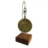 Ceas decorativ Hemisferium H85, alamă și lemn, înălțime 13 cm, diametru 5 cm