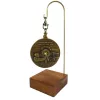 Ceas decorativ Hemisferium H85, alamă și lemn, înălțime 13 cm, diametru 5 cm