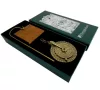 Ceas decorativ Hemisferium H85, alamă și lemn, înălțime 13 cm, diametru 5 cm