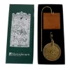 Ceas decorativ Hemisferium H85, alamă și lemn, înălțime 13 cm, diametru 5 cm