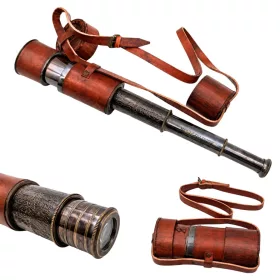  Lunetă Giftdeco NC1596, alamă, piele și metal, stil nautic