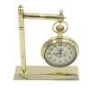 Ceas decorativ Giftdeco NC2126, alamă și sticlă, înălțime 12 cm, lățime 9,5 cm, stil retro, nautic