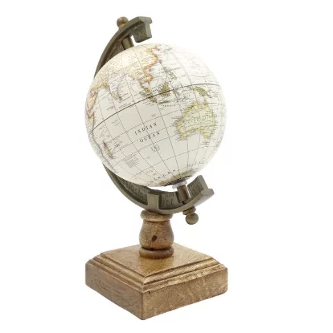 Glob decorativ Amundsen Giftdeco NC2130 – 26,5 cm, bază din lemn