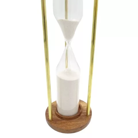 Clepsidră Giftdeco NC2624, alamă, sticlă și lemn, înălțime 30,5 cm, diametru 9,5 cm, stil clasic