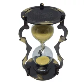   Clepsidră decorativă Giftdeco NC2677 – 5 minute, alamă și sticlă, 14,5 cm