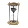 Clepsidră Giftdeco NC2989, lemn de mango, alamă, sticlă și metal, înălțime 25 cm, diametru 15 cm, stil clasic