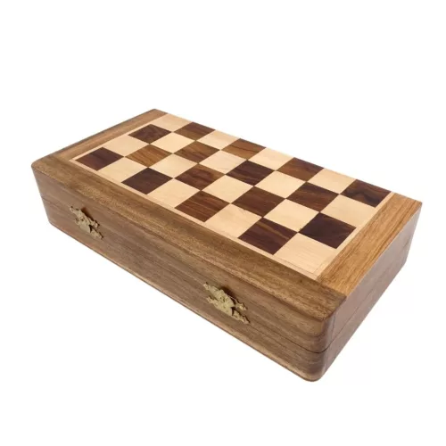 Set sah magnetic Giftdeco G614, palisandru indian si alama, 30 x 30 cm
