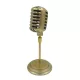 Miniatură microfon retro Giftdeco 92715B din aluminiu, 25 x 11,5 cm
