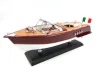 Machetă navală barcă cu motor Giftdeco REE, model Reeva, din lemn, 35 x 11 x 13 cm