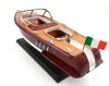 Machetă navală barcă cu motor Giftdeco REE, model Reeva, din lemn, 35 x 11 x 13 cm