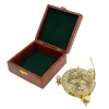 Busolă Giftdeco NC1504, alamă și lemn, înălțime 4 cm, diametru 11 cm, stil retro