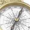 Busolă Giftdeco NC1689 cu calendar 40 de ani, alamă aurie, diametru 7,5 cm