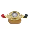 Busolă Giftdeco NC1615, alamă, sticlă și lemn, 8,25 x 19 x 9,5 cm, stil retro, nautic