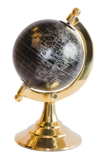 Glob decorativ Giftdeco MMG004S, negru cu accente de alama, 20 cm