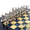 Set sah Manopoulos S15, alamă, metal și lemn, înălțime 54 cm, stil clasic