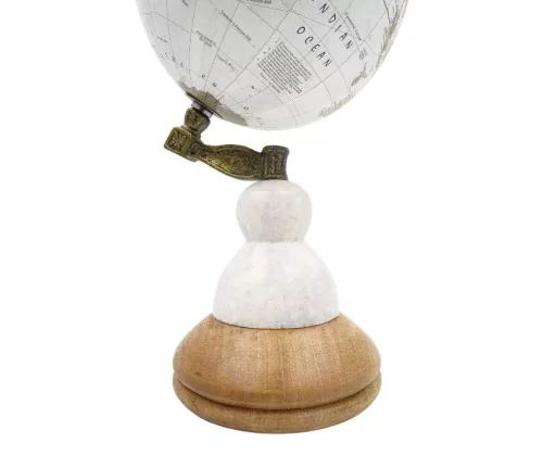 Glob decorativ Giftdeco GLB-108 Voyager, baza marmura si lemn, 32 cm