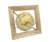 Glob decorativ Giftdeco GLB-40 in rama din lemn, 24 cm