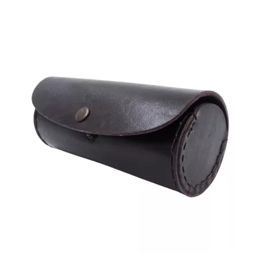 Clepsidră Giftdeco STPL133/6, alamă, sticlă și piele, 16,5 x 6,5 cm, stil colonial, clasic