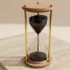 Clepsidră Giftdeco NC3012V, 5 minute, alamă, lemn și sticlă, 7 x 7 x 15,5 cm, stil retro