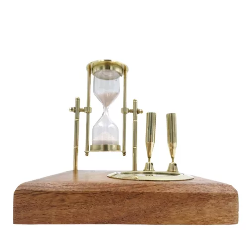 Set de birou Giftdeco NC2618OP – clepsidră, busolă și suporturi pixuri