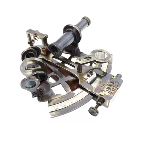 Sextant decorativ Giftdeco NC1514B – alamă, sticlă, 13 x 12 x 6 cm