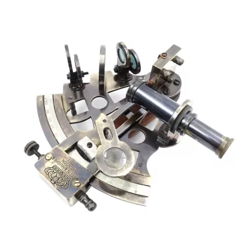 Sextant decorativ Giftdeco NC1514B – alamă, sticlă, 13 x 12 x 6 cm