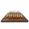 Set sah Italfama N300, piele, metal și lemn, înălțime 2,5 cm, stil modern, clasic