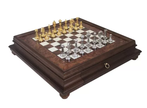 Set sah Italfama N137, metal și lemn, înălțime 7,5 cm, stil clasic